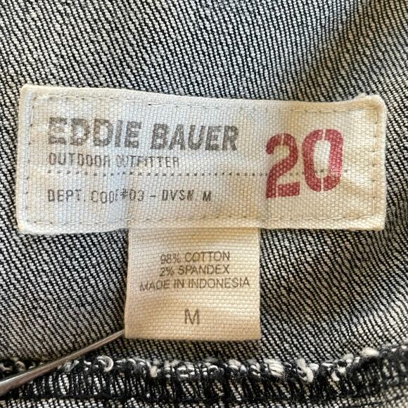Eddie Bauer Jacket Womens Medium Workwear Denim Button Up Trucker Coat Stretch - Picture 6 of 9
